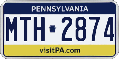 PA license plate MTH2874