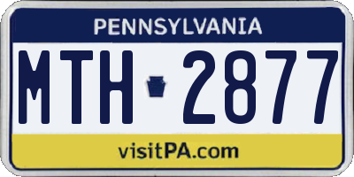 PA license plate MTH2877