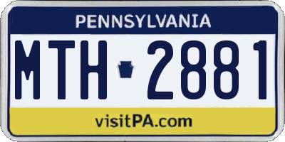 PA license plate MTH2881