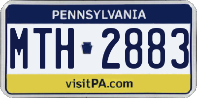 PA license plate MTH2883