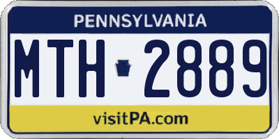 PA license plate MTH2889