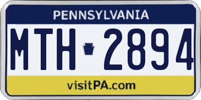 PA license plate MTH2894