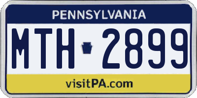 PA license plate MTH2899