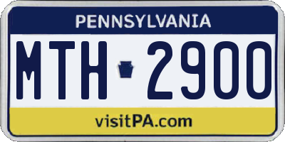 PA license plate MTH2900