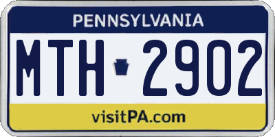 PA license plate MTH2902