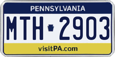 PA license plate MTH2903