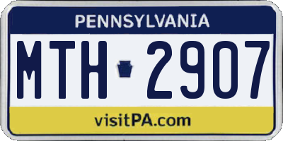 PA license plate MTH2907