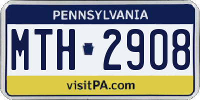 PA license plate MTH2908