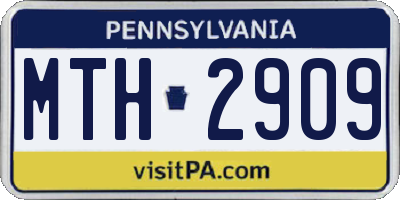 PA license plate MTH2909