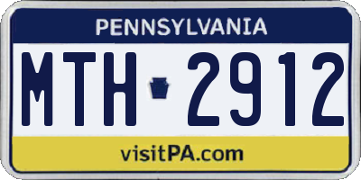 PA license plate MTH2912