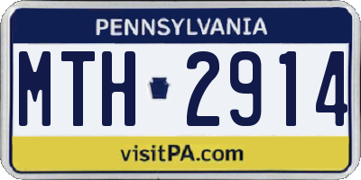 PA license plate MTH2914