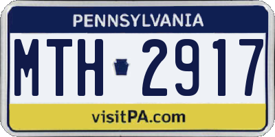 PA license plate MTH2917