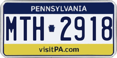 PA license plate MTH2918