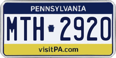 PA license plate MTH2920