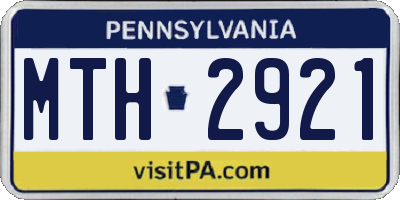 PA license plate MTH2921