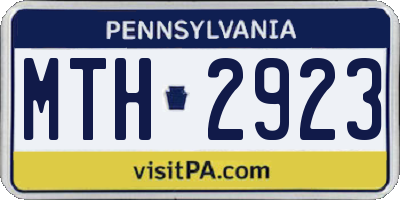 PA license plate MTH2923