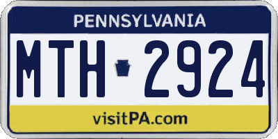PA license plate MTH2924