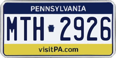 PA license plate MTH2926