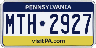 PA license plate MTH2927