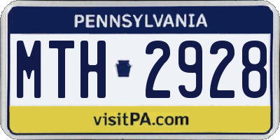 PA license plate MTH2928