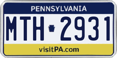 PA license plate MTH2931