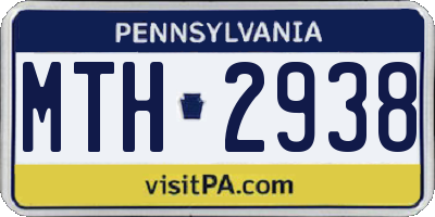 PA license plate MTH2938