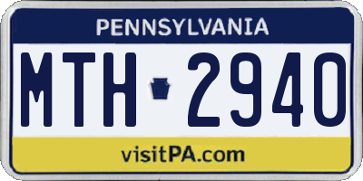 PA license plate MTH2940