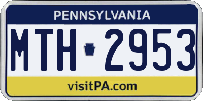 PA license plate MTH2953