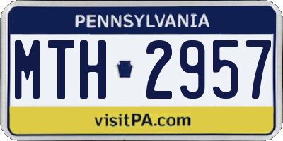 PA license plate MTH2957