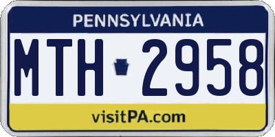 PA license plate MTH2958