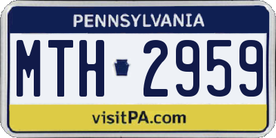 PA license plate MTH2959