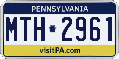 PA license plate MTH2961
