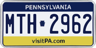 PA license plate MTH2962