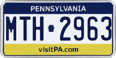 PA license plate MTH2963
