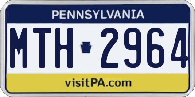 PA license plate MTH2964