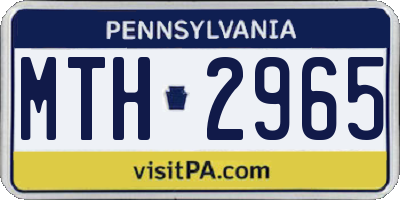 PA license plate MTH2965