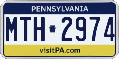 PA license plate MTH2974