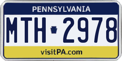 PA license plate MTH2978