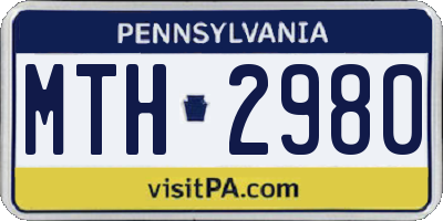 PA license plate MTH2980