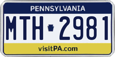 PA license plate MTH2981
