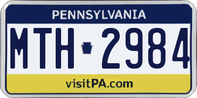 PA license plate MTH2984