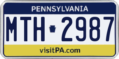 PA license plate MTH2987