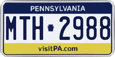 PA license plate MTH2988