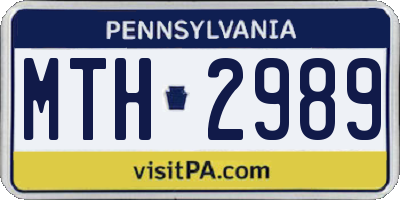 PA license plate MTH2989