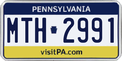 PA license plate MTH2991