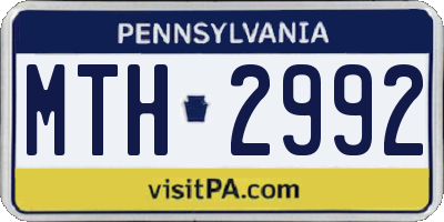 PA license plate MTH2992