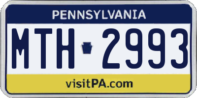 PA license plate MTH2993