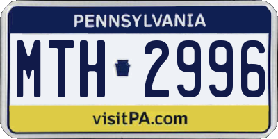 PA license plate MTH2996