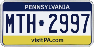 PA license plate MTH2997