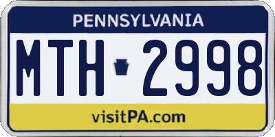PA license plate MTH2998
